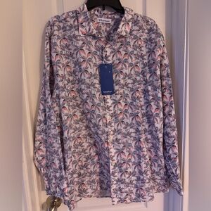 Caribbean Palm Tree Print Shirt Size-L